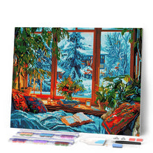 Laden Sie das Bild in den Galerie-Viewer, Diamond Painting - Gemütlicher Winterabend – 40 x 50 cm auf Keilrahmen gespannt