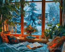 Laden Sie das Bild in den Galerie-Viewer, Diamond Painting - Gemütlicher Winterabend – 40 x 50 cm auf Keilrahmen gespannt