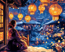 Laden Sie das Bild in den Galerie-Viewer, Diamond Painting - Laternenfest-Nacht