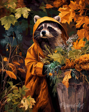 Laden Sie das Bild in den Galerie-Viewer, Diamond Painting - Waschbär im Regenmantel