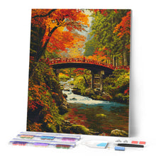 Laden Sie das Bild in den Galerie-Viewer, Diamond Painting - Rote Brücke in Japan im Herbst
