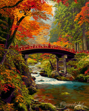 Laden Sie das Bild in den Galerie-Viewer, Diamond Painting - Rote Brücke in Japan im Herbst