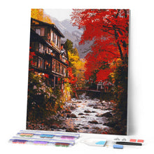 Laden Sie das Bild in den Galerie-Viewer, Diamond Painting - Herbstdorf in Nikkō Japan