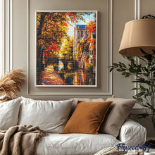 Laden Sie das Bild in den Galerie-Viewer, Diamond Painting - Flussstadt im Herbst