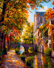 Laden Sie das Bild in den Galerie-Viewer, Diamond Painting - Flussstadt im Herbst