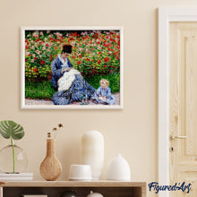 Laden Sie das Bild in den Galerie-Viewer, Diamond Painting - Camille Monet und ein Kind im Garten des Künstlers in Argenteuil - Monet