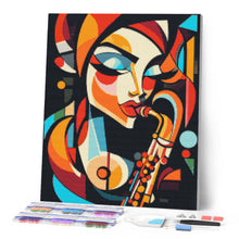 Laden Sie das Bild in den Galerie-Viewer, Diamond Painting - Kühne Abstrakte Sax-Dame