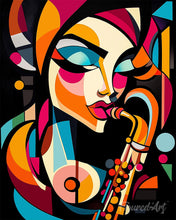 Laden Sie das Bild in den Galerie-Viewer, Diamond Painting - Kühne Abstrakte Sax-Dame