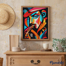 Laden Sie das Bild in den Galerie-Viewer, Diamond Painting - Kühner Abstrakter Sax-Mann