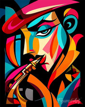 Laden Sie das Bild in den Galerie-Viewer, Diamond Painting - Kühner Abstrakter Sax-Mann