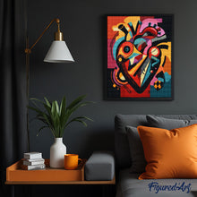 Laden Sie das Bild in den Galerie-Viewer, Diamond Painting - Kühnes Abstraktes Herz