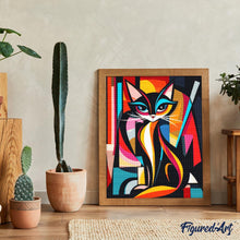 Laden Sie das Bild in den Galerie-Viewer, Diamond Painting - Kühne Abstrakte Katze