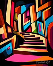 Laden Sie das Bild in den Galerie-Viewer, Diamond Painting - Kühne Abstrakte Treppe