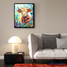 Laden Sie das Bild in den Galerie-Viewer, Diamond Painting - Highland Cow in Blüte