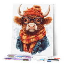 Laden Sie das Bild in den Galerie-Viewer, Diamond Painting - Highland Cow gemütliche Stimmung