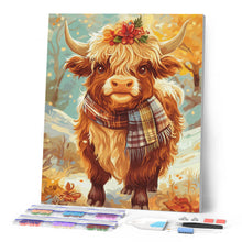 Laden Sie das Bild in den Galerie-Viewer, Diamond Painting - Highland Cow Herbstzauber
