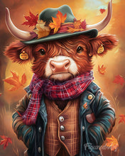 Laden Sie das Bild in den Galerie-Viewer, Diamond Painting - Highland Cow Vintage-Stil