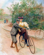 Laden Sie das Bild in den Galerie-Viewer, Diamond Painting - Romantische Fahrradstunde Vintage-Gemälde