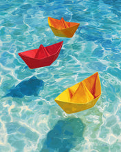 Laden Sie das Bild in den Galerie-Viewer, Diamond Painting - Origami-Boote auf Blau
