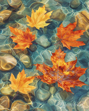 Laden Sie das Bild in den Galerie-Viewer, Diamond Painting - Bernsteinblätter auf dem Wasser