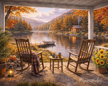 Laden Sie das Bild in den Galerie-Viewer, Diamond Painting - Herbstlicher Rückzugsort am See