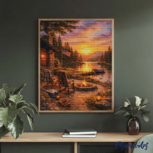 Laden Sie das Bild in den Galerie-Viewer, Diamond Painting - Goldene Stunde am See