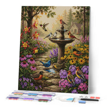 Laden Sie das Bild in den Galerie-Viewer, Diamond Painting - Gartenbrunnen-Symphonie