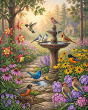 Laden Sie das Bild in den Galerie-Viewer, Diamond Painting - Gartenbrunnen-Symphonie