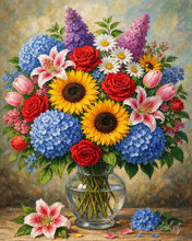 Laden Sie das Bild in den Galerie-Viewer, Diamond Painting - Eleganter Blumenstrauß