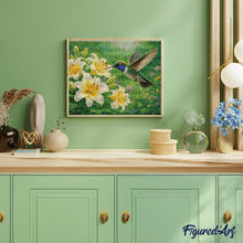 Laden Sie das Bild in den Galerie-Viewer, Diamond Painting - Kolibri in Blüte