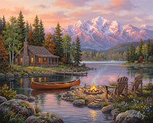 Laden Sie das Bild in den Galerie-Viewer, Diamond Painting - Lagerfeuer am See