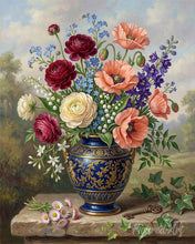 Laden Sie das Bild in den Galerie-Viewer, Diamond Painting - Blumen in blauer Vase
