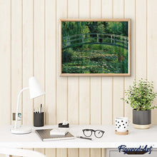 Laden Sie das Bild in den Galerie-Viewer, Diamond Painting - Seerosen und japanische Brücke - Monet