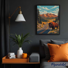 Laden Sie das Bild in den Galerie-Viewer, Diamond Painting - Yellowstone-Nationalpark, Lamar Valley - Wyoming