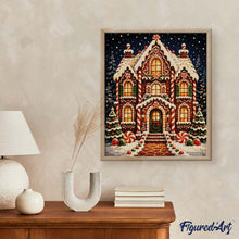Laden Sie das Bild in den Galerie-Viewer, Diamond Painting - Weihnachtliches Lebkuchenhaus