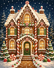 Laden Sie das Bild in den Galerie-Viewer, Diamond Painting - Weihnachtliches Lebkuchenhaus