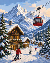 Laden Sie das Bild in den Galerie-Viewer, Diamond Painting - Winterurlaub in den Alpen