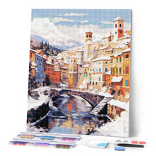 Laden Sie das Bild in den Galerie-Viewer, Diamond Painting - Winterdorf am Fluss