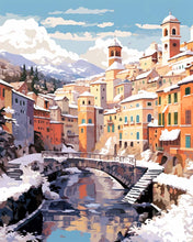 Laden Sie das Bild in den Galerie-Viewer, Diamond Painting - Winterdorf am Fluss