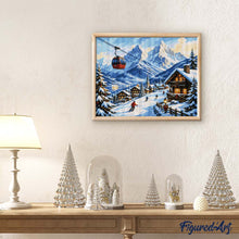 Laden Sie das Bild in den Galerie-Viewer, Diamond Painting - Weihnachtliche Auszeit in den Alpen