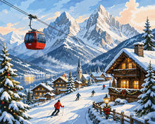 Laden Sie das Bild in den Galerie-Viewer, Diamond Painting - Weihnachtliche Auszeit in den Alpen