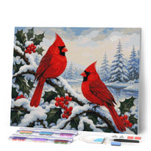 Laden Sie das Bild in den Galerie-Viewer, Diamond Painting - Winter-Kardinäle