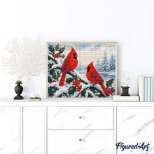 Laden Sie das Bild in den Galerie-Viewer, Diamond Painting - Winter-Kardinäle