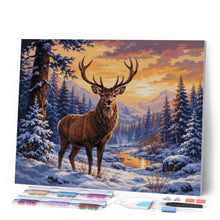 Laden Sie das Bild in den Galerie-Viewer, Diamond Painting - Majestätischer Winterhirsch
