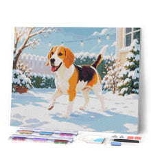 Laden Sie das Bild in den Galerie-Viewer, Diamond Painting - Beagle im Schnee