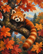 Laden Sie das Bild in den Galerie-Viewer, Diamond Painting - Roter Panda im Ahornbaum