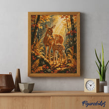 Laden Sie das Bild in den Galerie-Viewer, Diamond Painting - Ricke und Kitz auf der Lichtung