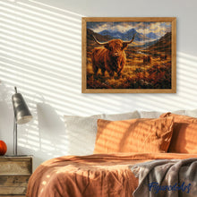 Laden Sie das Bild in den Galerie-Viewer, Diamond Painting - Highland Cow im Bergtal