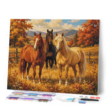 Laden Sie das Bild in den Galerie-Viewer, Diamond Painting - Pferde auf der Herbstwiese