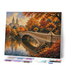 Laden Sie das Bild in den Galerie-Viewer, Diamond Painting - Central Park im Herbst mit der Bow Bridge